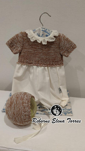 Conjunto 2 piezas beige-tostado