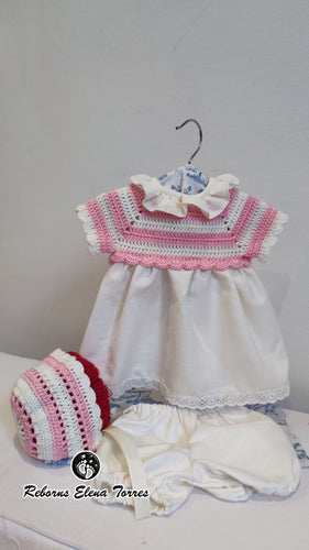 Conjunto 3 piezas Rosa-Blanco