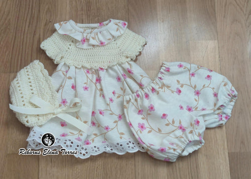 Conjunto 3 piezas Beige-Flores