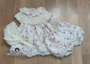 Conjunto 3 piezas Beige-Flores