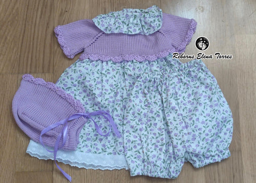 Conjunto 3 piezas Lila-Flores