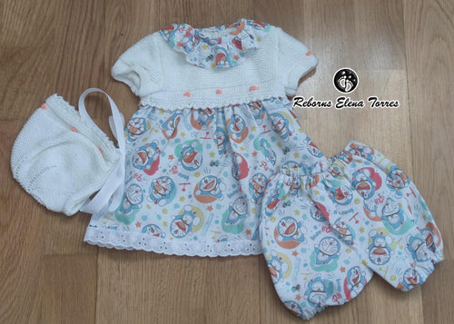 Conjunto 3 piezas Blanco-Doraemon