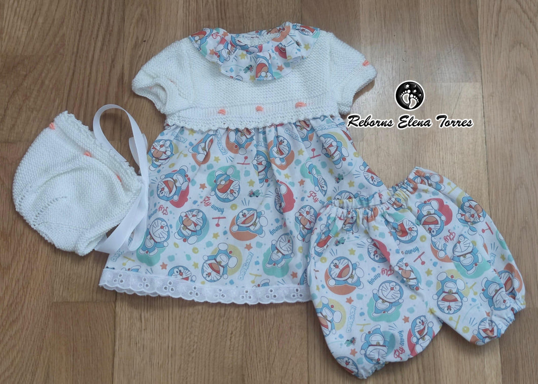Conjunto 3 piezas Blanco-Doraemon