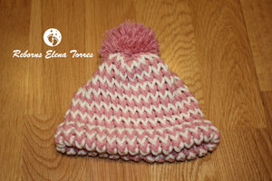 Gorrito de invierno Rosa-Beige