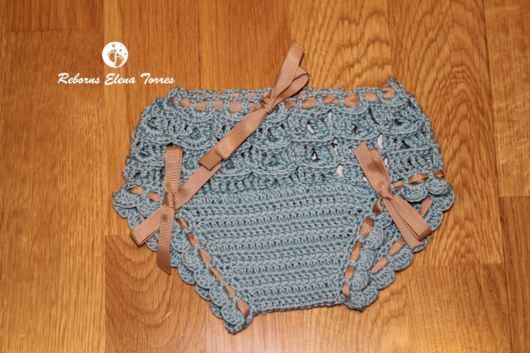 Bragas crochet azul celeste