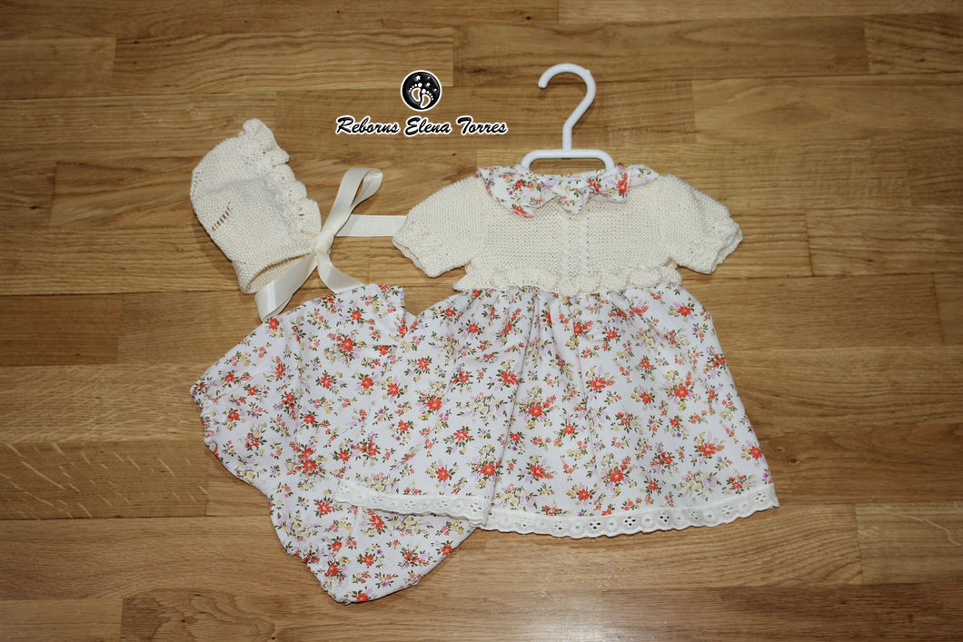 Conjunto niña Beige-Flores