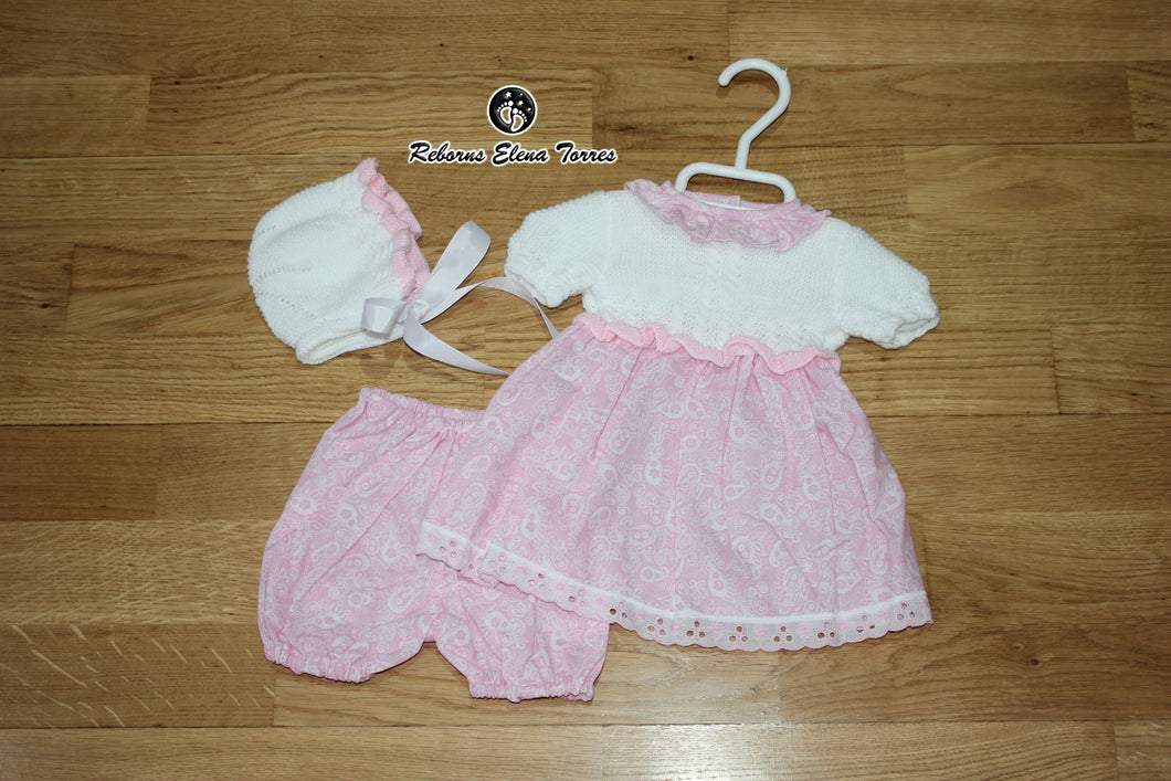 Conjunto niña estampado Rosa-Blanco