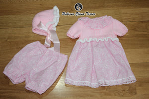 Conjunto niña Rosa-Blanco