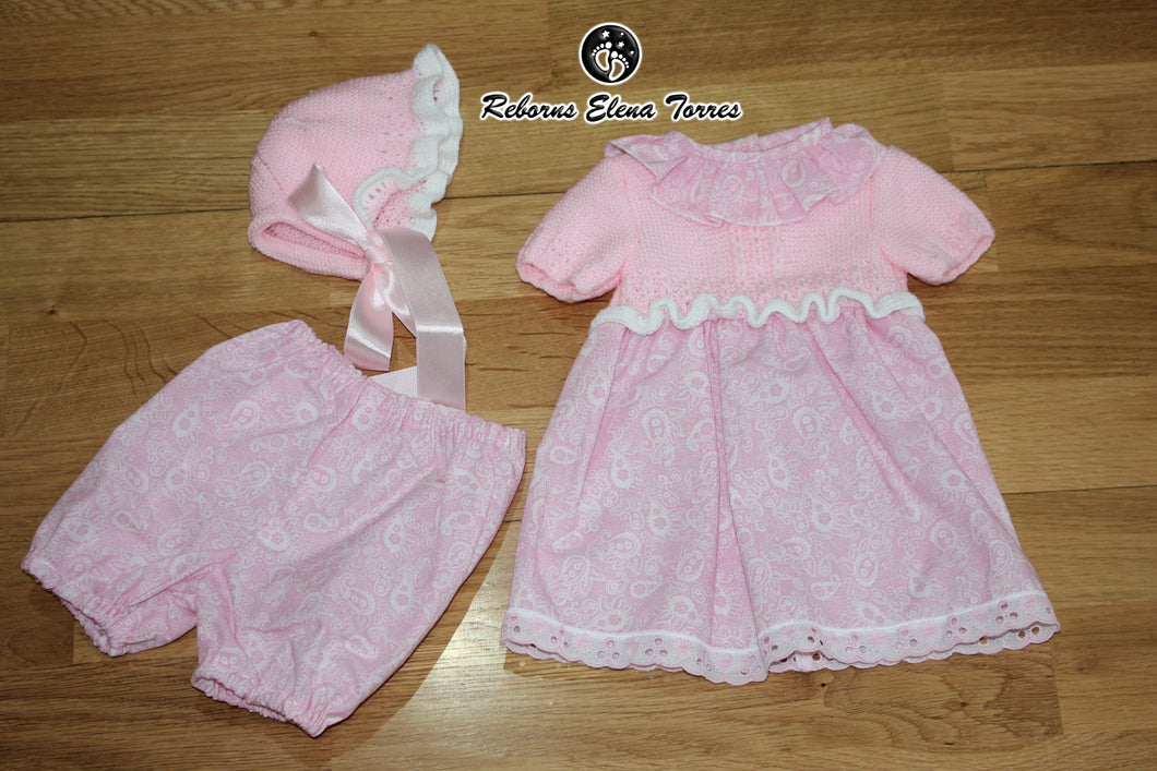 Conjunto niña Rosa-Blanco