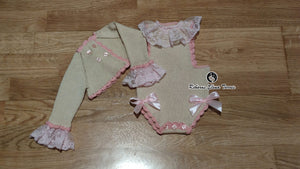 Conjunto 6 piezas Beige-Rosa