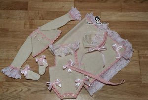 Conjunto 6 piezas Beige-Rosa