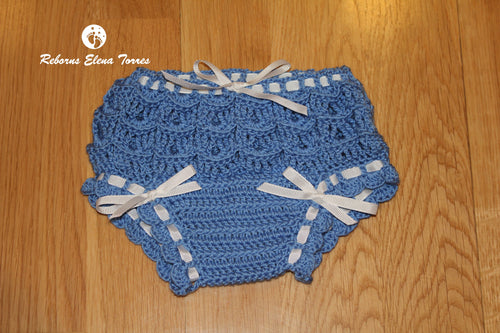 Bragas crochet azul