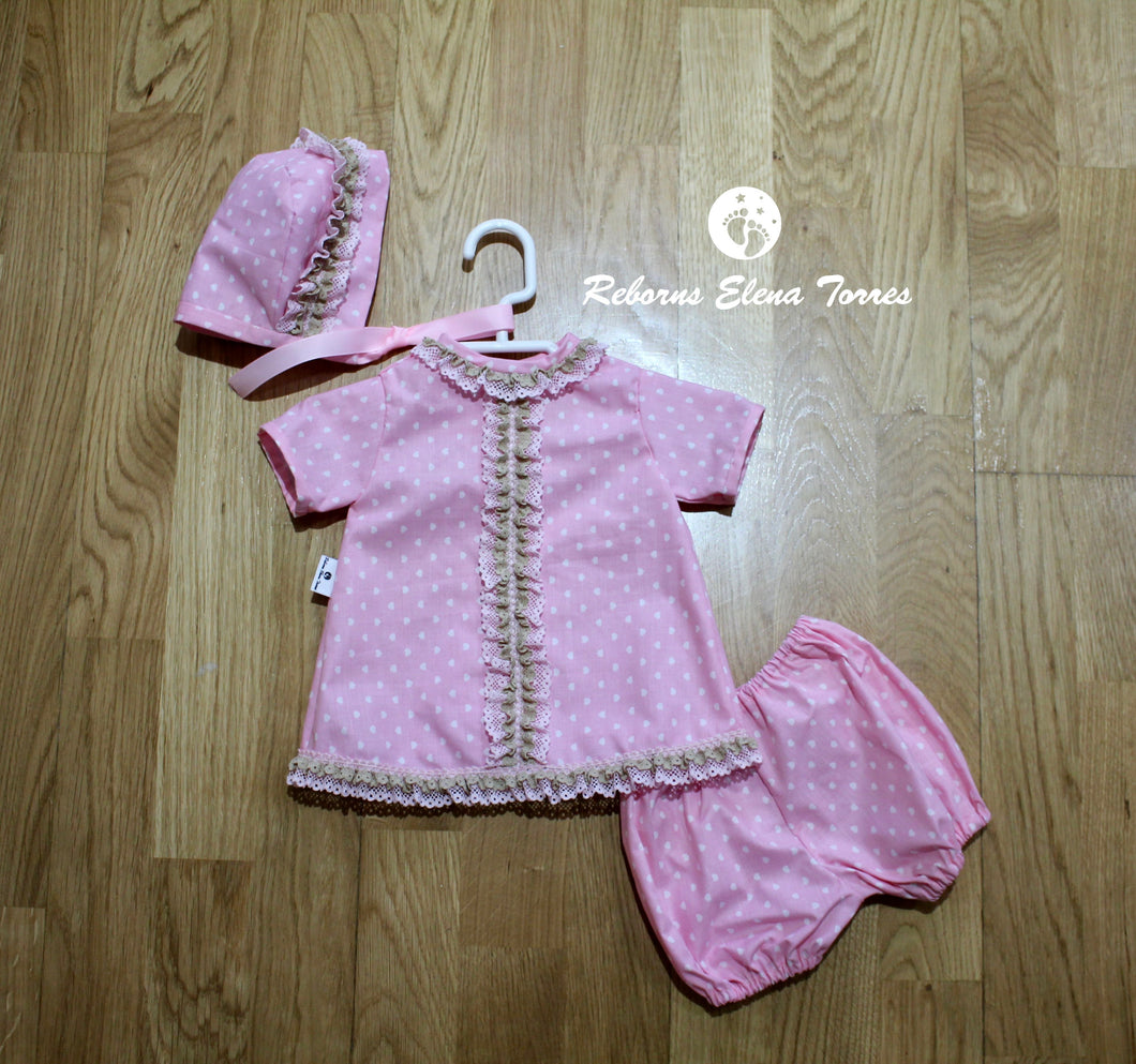 Conjunto niña Rosa-Beige
