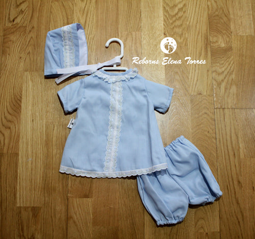 Conjunto niña Celeste-Blanco