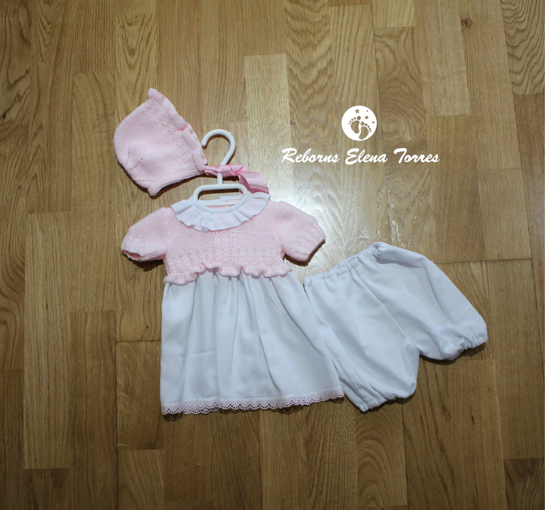 Conjunto niña Rosa-Blanco