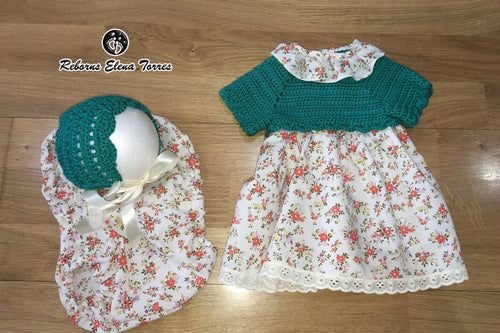 Conjunto niña Verde Flores