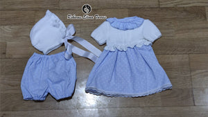 Conjunto 3 piezas Blanco-Celeste